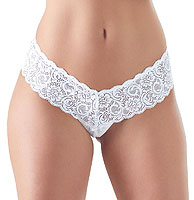 Čipkované nohavičky Cottelli Pearl G-String biele