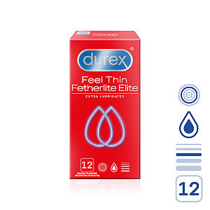 Durex Feel Thin Extra Lubricated (12ks), tenké kondómy