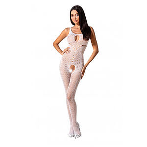 Passion Bodystocking (BS078), bielé šaty sieťované