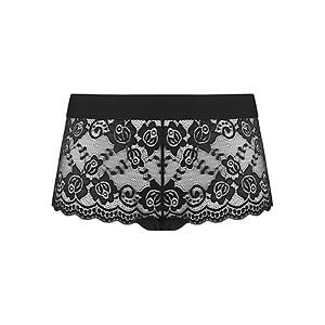 Underneath Ella Lace Short (Black), dámske čipkované boxerky S/M