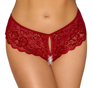 Cottelli Ambi Panty (Red), sexy čipkované nohavičky S