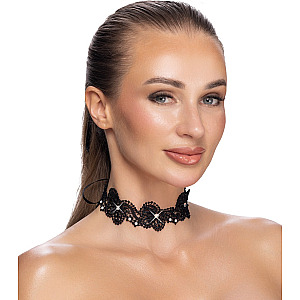 Cotelli Choker (Black), čipkový obojok