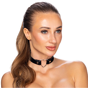 Cotteli Choker with a Heart (Black), matný obojok so srdcom
