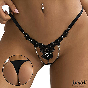 ADALET LINGERIE Emillie Lace Thong with Breads, čipkované tangá