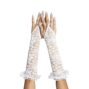 SoftLine Collection Gloves (White), čipkované rukavice