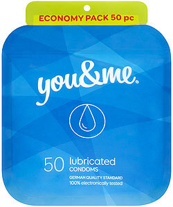 You & Me Lubricated 50ks - štandardné lubrikované kondómy