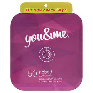 You & Me Ribbed 50ks - vrúbkované kondómy