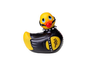 Štýlová vibračná kačička Big Teaze Toys - I Rub My Duckie Bondage Yellow/Black