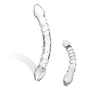 Glas Double Trouble Glass Dildo sklenené obojstranné dildo