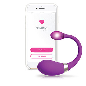 OhMiBod Esca2 Powered by KIIROO, fialové mobilom ovládané vibračné vajíčko s Bluetooth