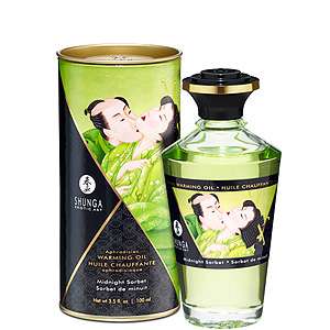 Afrodiziakálny hrejivý olej Shunga Aphrodisiac Warming Oil Midnight Sorbet 100 ml