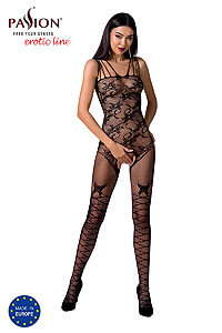 Passion Bodystocking BS076 čierny celotelový oblek sieťovaný