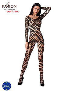 Passion Bodystocking BS077 čierny celotelový oblek sieťovaný