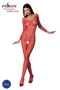 Passion Bodystocking BS077 červený celotelový oblek sieťovaný