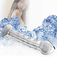 Sklenené dildo vrúbkované LoveToy Glass Romance