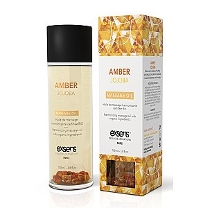 Exsens Organic Massage Oil Amber Jojoba (100 ml), masážny olej s kamienkami