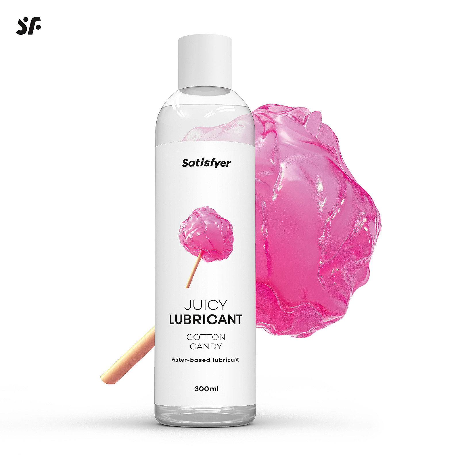 Satisfyer Juicy Lubricant 300 ml (Cotton Candy), ochutený lubrikačný gél