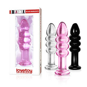 Lovetoy Glass Romance Plug ružový sklenený kolík
