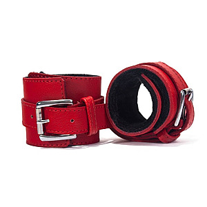 Putá Devil Sticks Hand Cuffs Grain Leather red