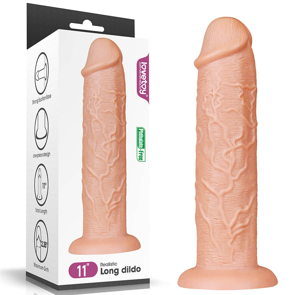 LoveToy Realistic Long Dildo 11" (27 cm), realistické dildo s prísavkou