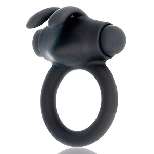Black and Silver AGRON Cock Ring erekčný vibračný krúžok nabíjací 3,5 cm