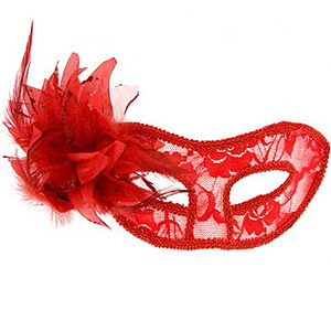 Zvodná benátska maska Venetian Mask La Traviata červená