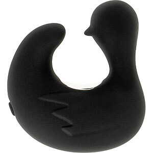 Čierna vibračná kačička Black and Silver Duckymania na prst