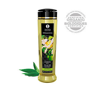 Organický masážny olej Shunga Erotic Massage Oil ORGANICA Exotic Green Tea 240 ml