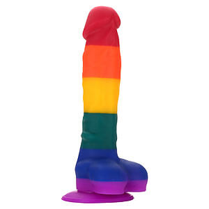 Dúhové pride dildo COLORFUL LOVE veľké silikónové 21,5x4,3 cm