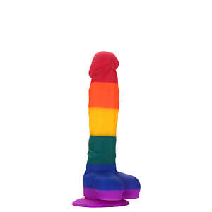 Dúhové pride dildo COLORFUL LOVE malé silikónové 17,5x3,3 cm