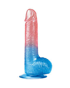 Lovetoy Dazzle Studs 7.5" (19 cm), rovné dvojfarebné dildo s prísavkou