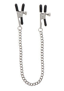 TABOOM Nipple Play Adjustable Clamps with Chain (Silver)