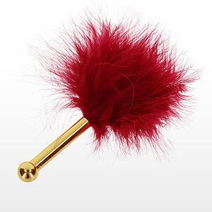 TABOOM Bondage In Luxury Feather Tickler (Red), šimracie pierko