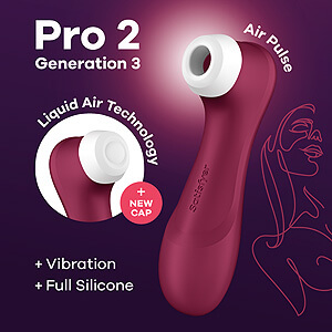 Satisfyer Pro 2 Generation 3 (Wine Red), Liquid Air vibrátor