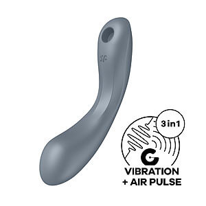 Satisfyer Curvy Trinity 1 (Bluegrey), zasúvací Air Pulse vibrátor