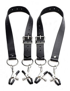 Master Series Labia Spreader Clamps, pásky na otváranie vaginy