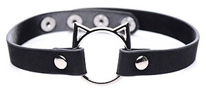 Master Series Slim Choker Kinky Kitty (Black), fetiš obojok