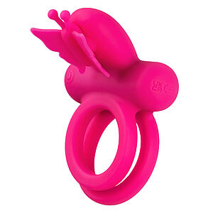 CalExotics Butterfly Dual Ring, vibračný krúžok na penis