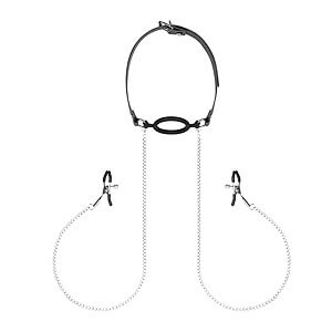 Bedroom Fantasies Nipple Clamps & O-Ring Gag, svorky s roubíkom