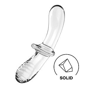 Satisfyer Double Crystal (Clear), obojstranné sklenené dildo