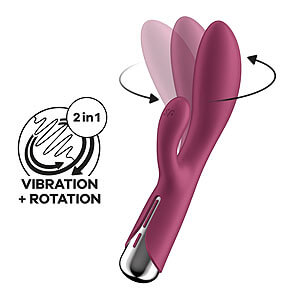 Satisfyer Spinning Rabbit 1 (Red), rotujúci vibrátor