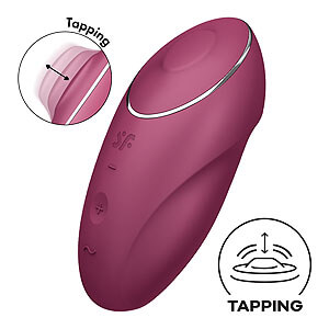 Satisfyer Tap & Climax 1 (Red), vibračný vibrátor na klitoris