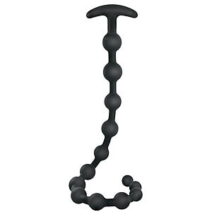 Black Velvet Anal Beads (50 cm), silikónová análna retiazka