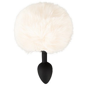 You2toys Fluffy Tail (White), análny kolík so zajačím chvostíkom