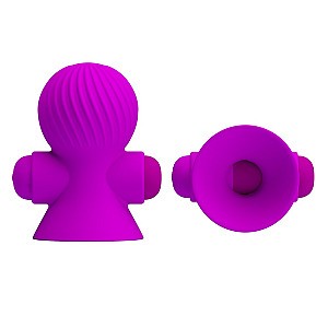 Pretty Love Nipple Sucker (Purple), vibračné prísavky na bradavky