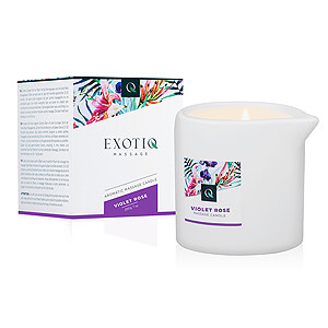 Uvoľňujúca masážna sviečka ExotiQ Massage Candle Violet Rose 200g