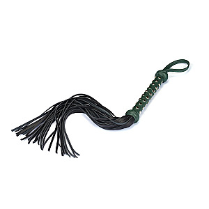 Liebe Seele Mossy Chic Heavy Leather Flogger with Studded Handle, luxusný kožený flogger