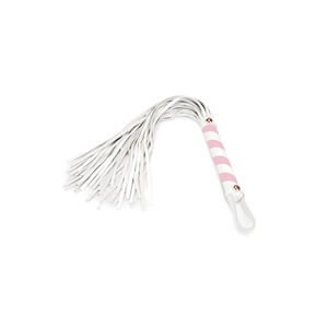 Liebe Seele White & Pink Fairy Leather Flogger, pastelové dôtky