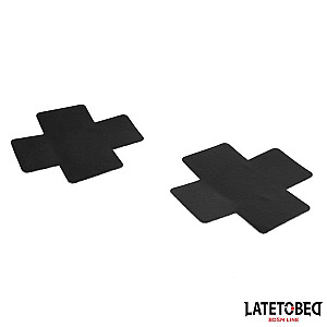 LATETOBED BDSM LINE Cross Disposable Nipple Cover, samolepiace krytky bradaviek