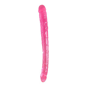 Dream Toys Bubblegum Blast Groovy Times Pink Classic Jelly Double Dong (37 cm), flexibilné obojstranné dildo